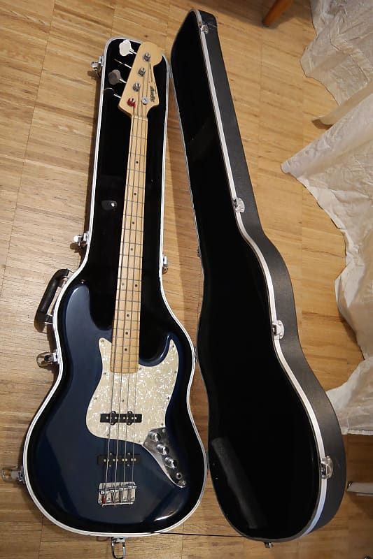 K-Garage Jazz Bass Dark Blue + Case | Reverb