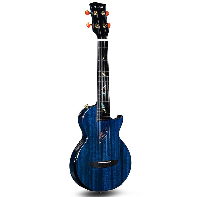 Enya Feather Blue Solid Mahogany AcousticPlus Tenor Ukulele with Case Reverb