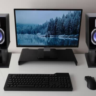 (2) Technical Pro 8” Studio Monitor Bookshelf Computer Multimedia Speaker Stands image 3