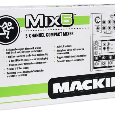 New Mackie Mix5 Compact 5 Channel Mixer Proven High Headroom Low Noise Clarity image 3