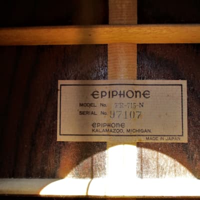 Epiphone PR-715-N Guitar, 1980's, Made in Japan, Spruce Top