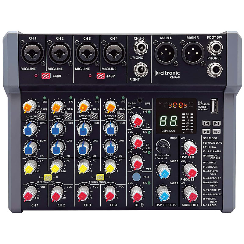 Citronic CMA-8 Compact Mixer with DSP FX and BT/USB image 1