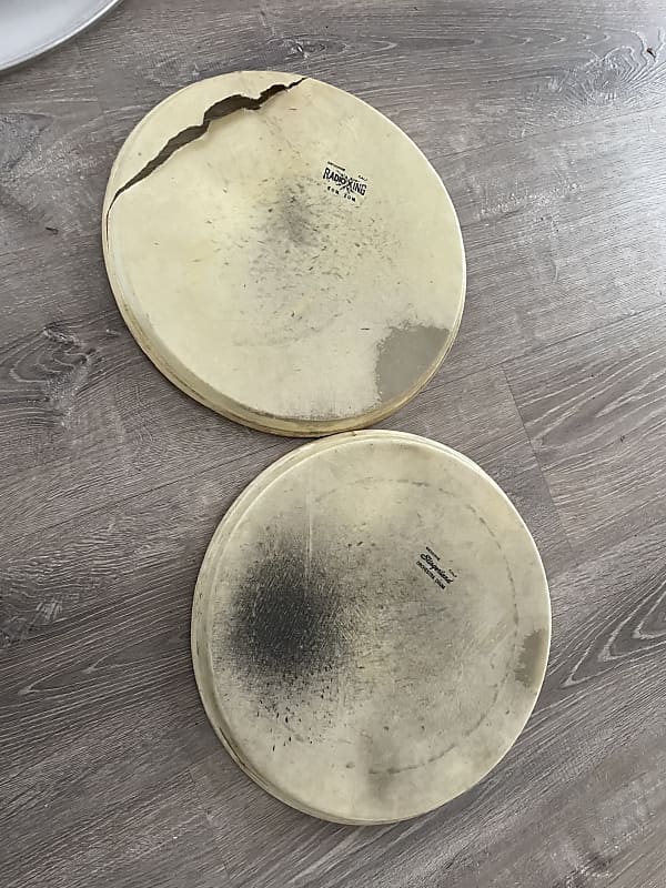 Slingerland Vintage 1950s Radio King Marked Calf Drum Heads Reverb