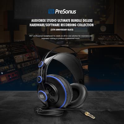 PreSonus AudioBox 96 Studio Complete with Studio One Artist and Studio Magic Recording (25th Anniversary Black) Mac and Windows Compatible with Microphone, Studio Monitors, Headphones and More in Bundle for Engineers, Musicians image 4