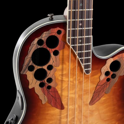 Ovation CEB44X-7C-G Celebrity Elite Mid-Depth Acoustic-Electric Bass Guitar Cognac Burst image 7