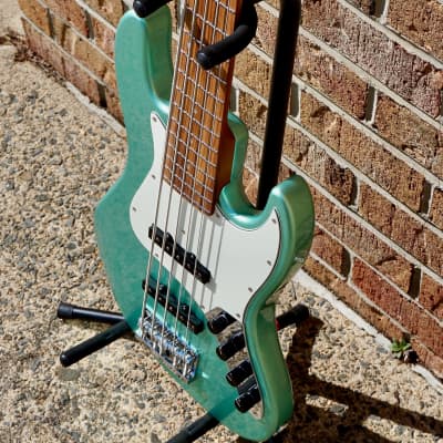 Sadowsky MetroExpress 21-fret Vintage JJ Bass 5-string Sage Green Metallic image 5