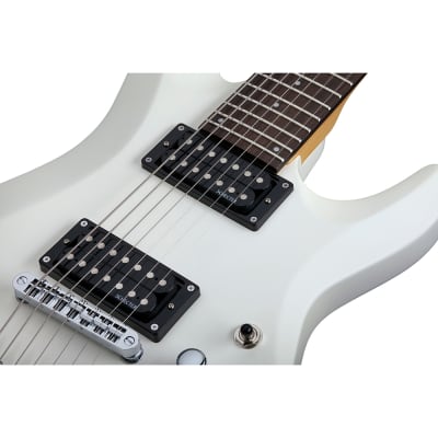 Schecter Guitars 438 C-7 Deluxe 7-String Guitar, Rosewood Fretboard, Satin White image 11