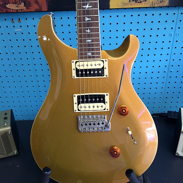 PRS SE Custom 24 Creme Binding Electric Guitar Gold Metallic