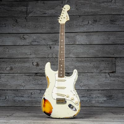Fender Custom Shop W21 Ltd '67 Heavy Relic Stratocaster - Aged Olympic White over 3-Tone Sunburst image 2