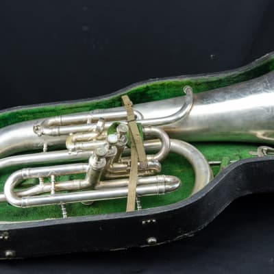 Vintage 1910-1920s J.W. York & Sons Baritone Euphonium with Hardcase image 17