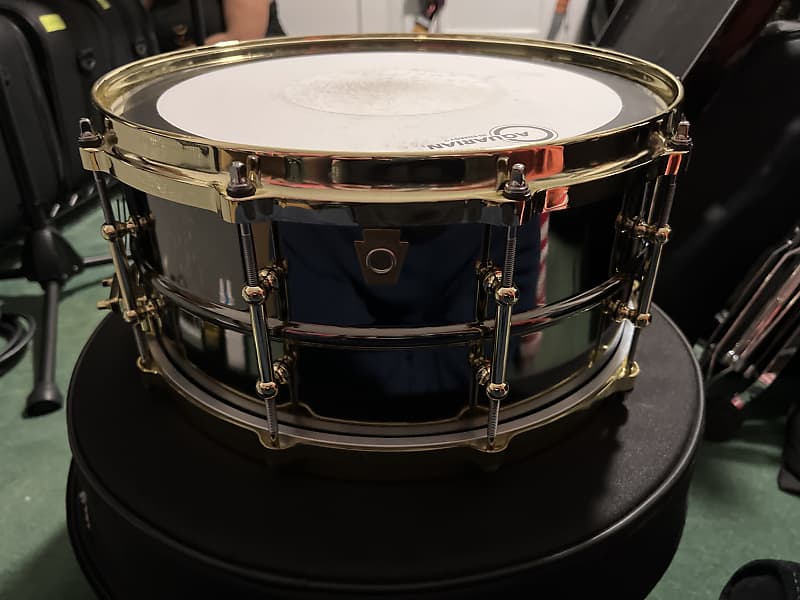 Ludwig LB417BT Brass On Brass Black Beauty 6.5x14 Snare Drum with Brass  Hardware