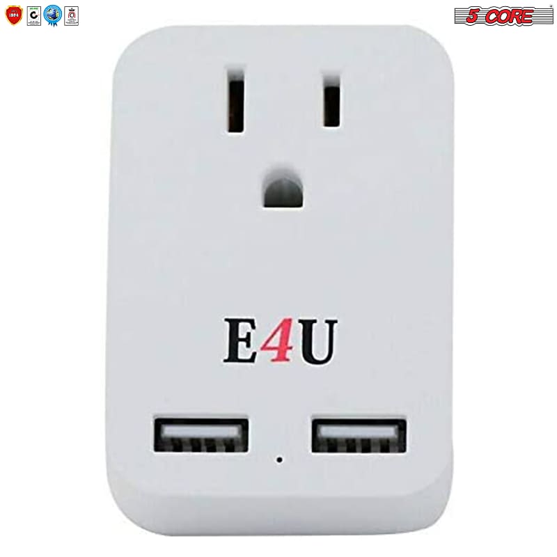 in Wall 2 USB 1 Outlet Type C Adapter 2.4a USB Fast Charger ETL Approved