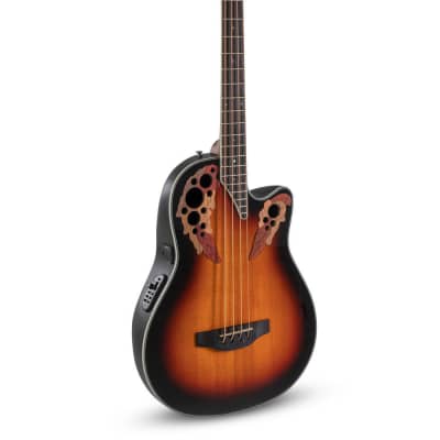 Ovation CEB44-1N Celebrity Elite Exotic Mid Depth Mahogany Neck 4-String Acoustic Bass Guitar for sale