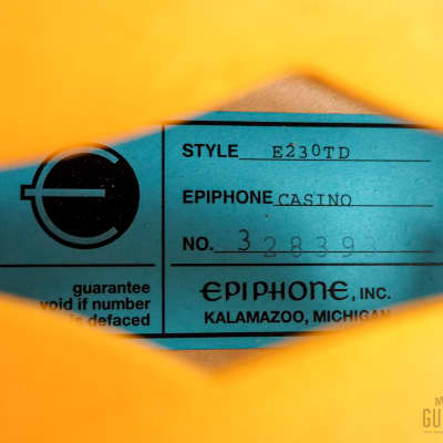 2010 Epiphone USA John Lennon 1965 Casino Revolution 70th Anniversary 1 of 70, Yoko Ono-Signed w/ Case, COA, Tags image 7