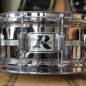 Rogers "Big R" Dyna-Sonic 6.5x14" Chrome Over Brass Snare Drum 1975-1984