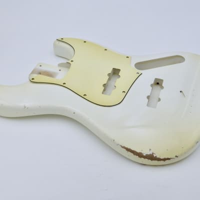 BloomDoom Nitro Lacquer Aged Relic Olympic White J-Style Bass Vintage Custom Guitar Body image 6