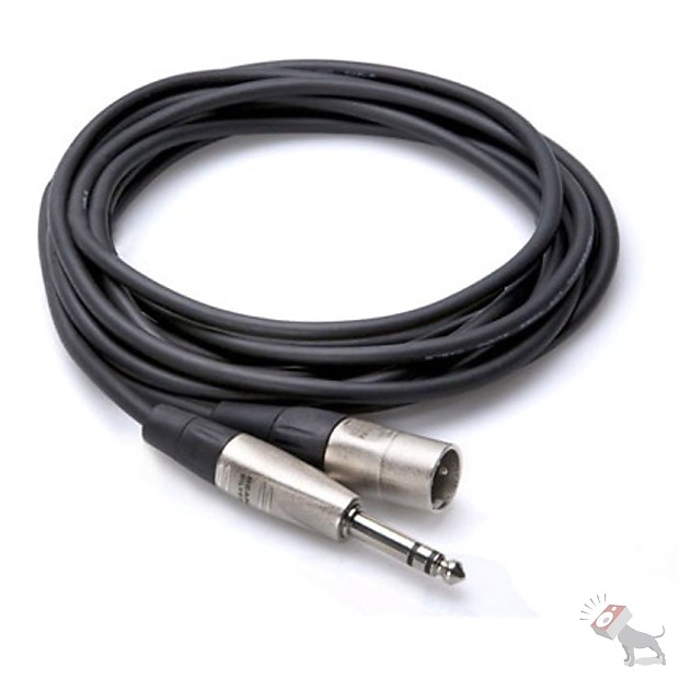 Hosa HSX-010 REAN 1/4" TRS to XLR3M Pro Balanced Interconnect Cable - 1.5' image 1