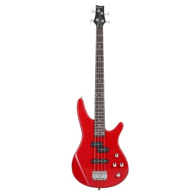 Glarry  Red GIB 4 String Bass Guitar Full Size SS pickups w/20W Amplifier image 2