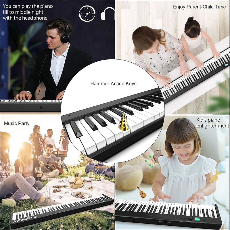 Professional Piano Keyboard 88 Keys Adults Foldable Piano Children