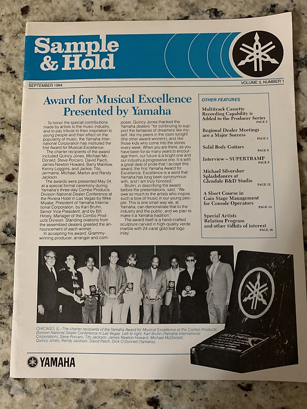 Yamaha Sample & Hold Magazine DX7 DX9 SBG200 SC300T 1984 image 1