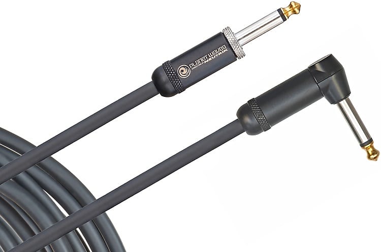 D'Addario PW-AMSGRA-10 American Stage Straight to Right Angle Instrument Cable- 10 foot image 1
