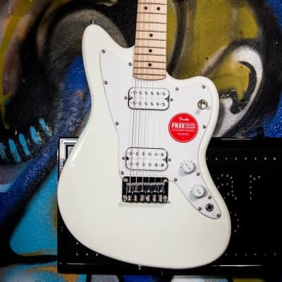 Squier Mini Jazzmaster HH Electric Guitar- Olympic White with Maple Fingerboard - copy for sale