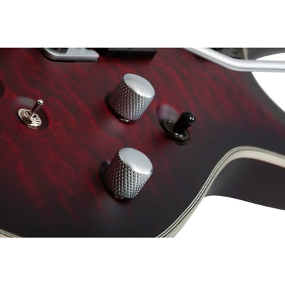 Schecter Guitar Research C-1 Platinum FR-Sustainiac Electric Satin Crimson Red Burst image 8