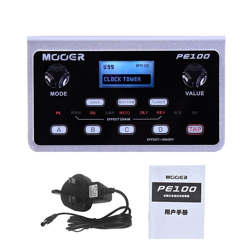 MOOER PE100 Multi-effects Processor Guitar Effect Pedal 39 Types Effects Guitar Pedal 40 Drum Patter image 1