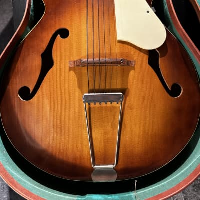 Vintage 1940 1950 Sherwood Standard Archtop Acoustic Guitar in Geib Case for sale