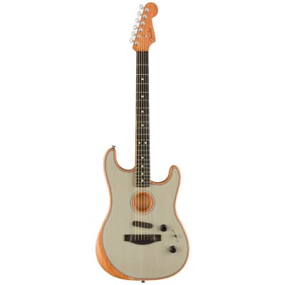 Fender American Acoustasonic Stratocaster, Ebony Fretboard, Transparent Sonic Blue for sale