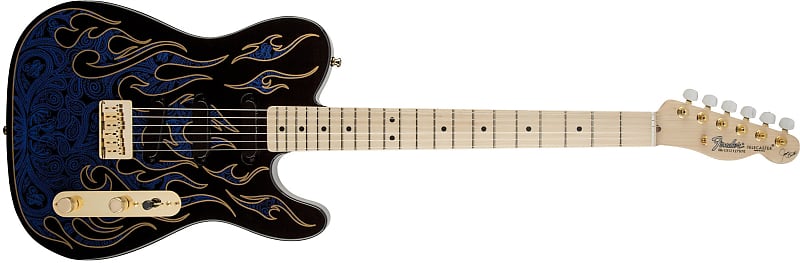 Fender James Burton Telecaster Paisley Flames Artist Series Electric Guitar 0108602888 Blue image 1