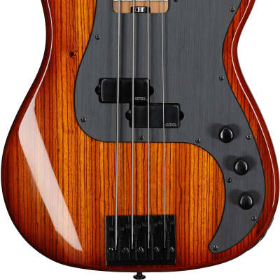 Schecter P-4 Exotic Electric Bass, Faded Vintage Sunburst image 2