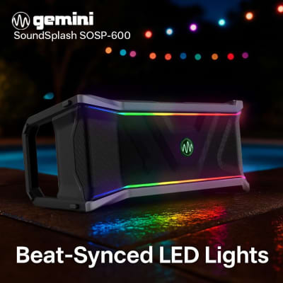 Gemini Sound SOSP-600 Floating Bluetooth Speaker – 300W Waterproof Party Sound with LED Lights, Multi-Speaker Sync, USB Play, 24hr Battery, Cup Holders & Bottle Opener – for Pool, Beach & Outdoor Fun image 4