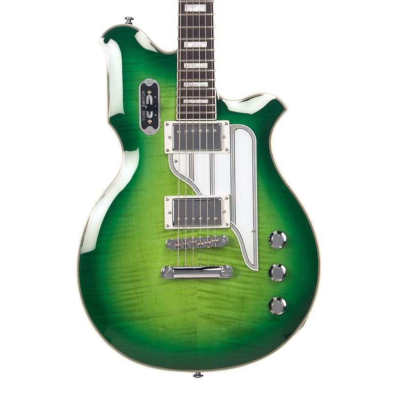 Airline Guitars MAP FM Greenburst Flame - Upgraded Vintage Reissue Electric Guitar - NEW! image 1
