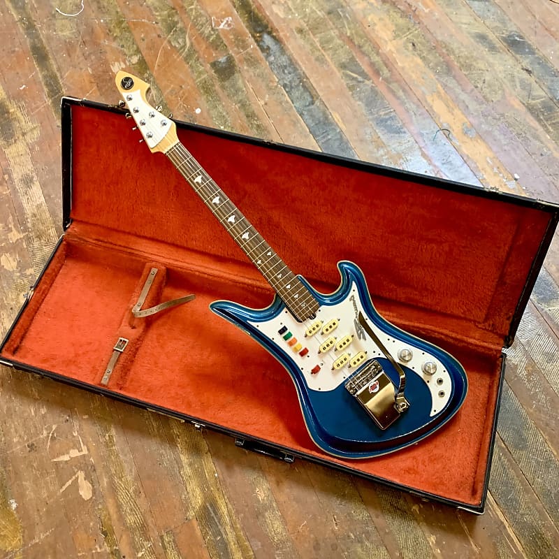 Original vintage Teisco Spectrum 5 reissue c 1990's Blue sp5