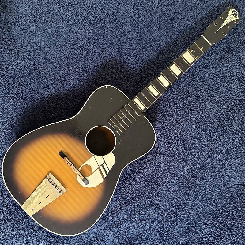 Kay 1160 Note Parlor Acoustic Guitar 1960 Brown Burst Reverb