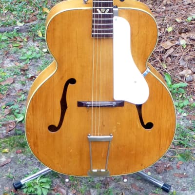Vintage 1958 KAY K40 Honey Blond Curly Maple 17" F Hole Archtop Acoustic Plays Easy Sounds Great Beautiful With Deluxe Case image 3