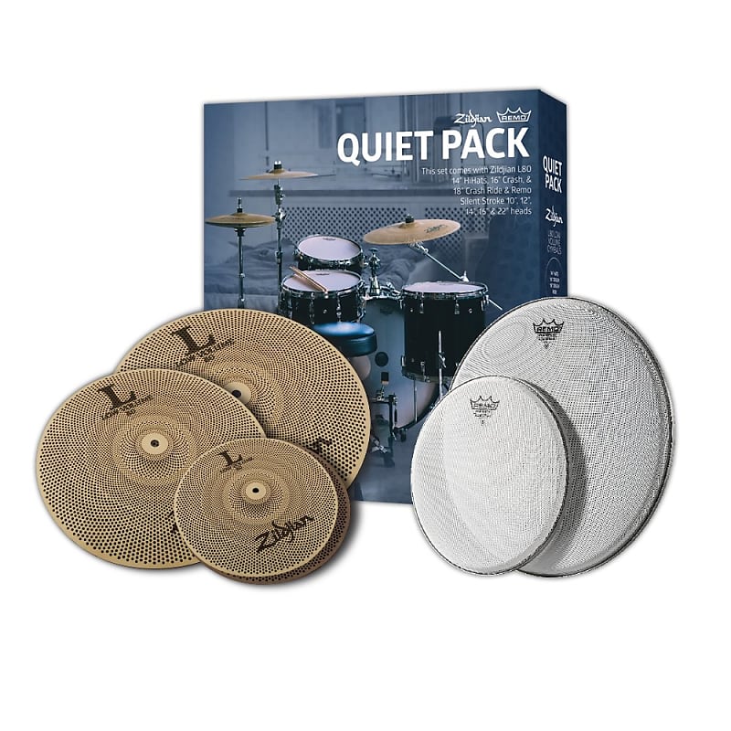 Zildjian LV468RH L80 Low Volume Quiet Pack with Remo SilentStroke
