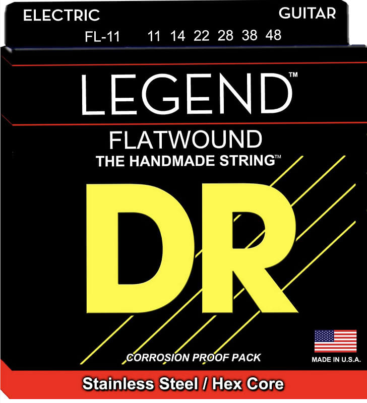 DR FL-11 Legend Flatwound Extra Light Electric Guitar Strings 11-48 image 1