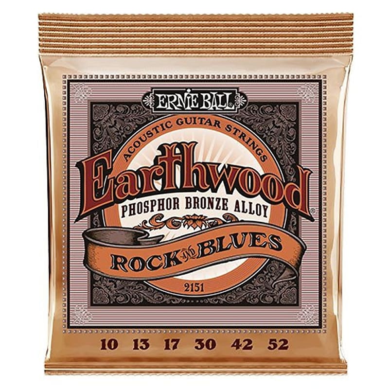 Ernie Ball P02151 Earthwood Rock & Blues Phosphor Bronze Acoustic String Set .010 - .052 image 1