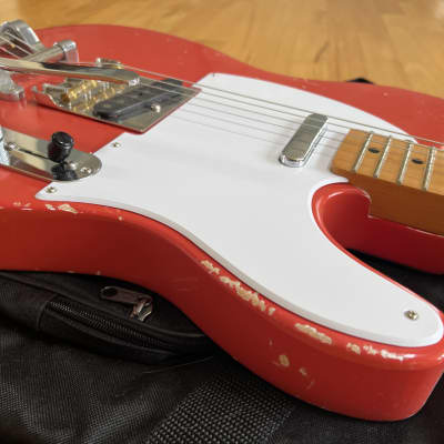Fender Telecaster Partscaster, MJT Body, Bigsby, Fiesta Red, Vintera Neck, 50s Relic Road Worn Guitar, Nitro Lacquer image 8