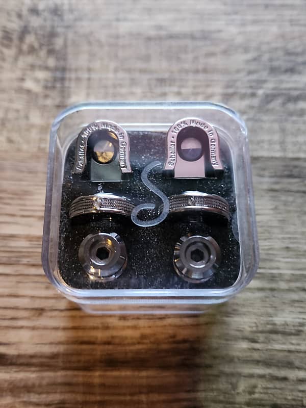 Schaller 445 SLock M Strap Lock System Ruthenium Reverb