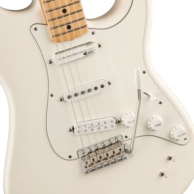 Fender EOB Stratocaster Electric Guitar Maple FB, Olympic White image 3