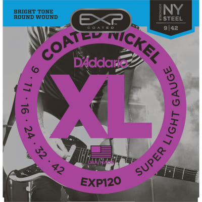 D'Addario EXP120, 9-42 Coated Electric Guitar Strings Extra Light image 1