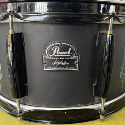 Pearl JJ1365 Joey Jordison Signature 13x6.5" Steel Snare Drum 2010s - With Gig Bag Matte Black with Slipknot Logo image 1