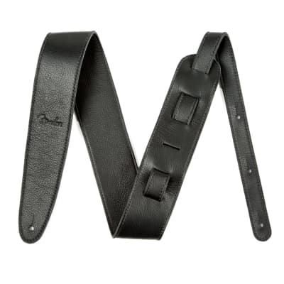 Moody 2.5″ LEATHER BACKED GUITAR STRAP – BLACK/CREAM-PINK