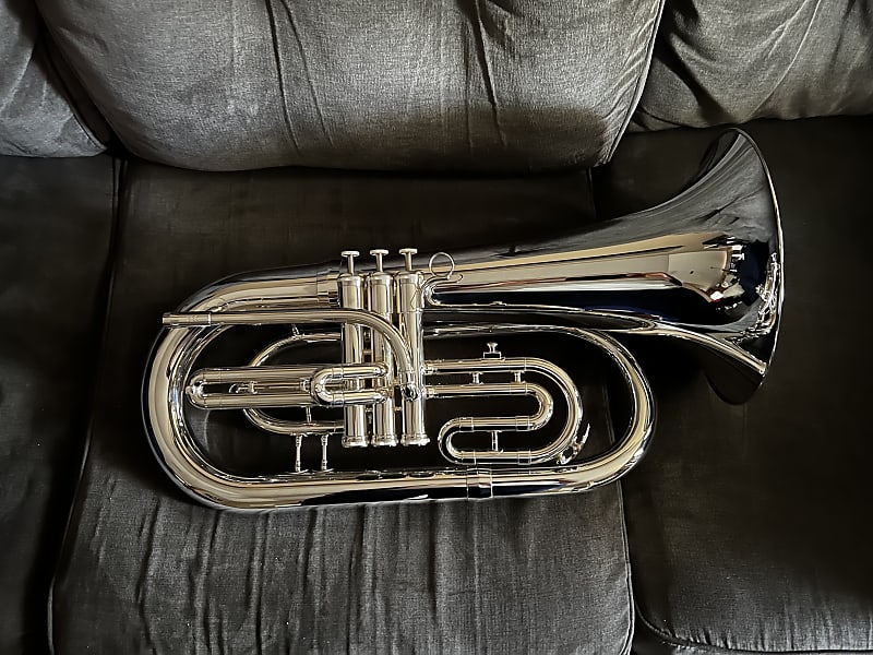 King K30 Marching Euphonium Silver Plated Reverb