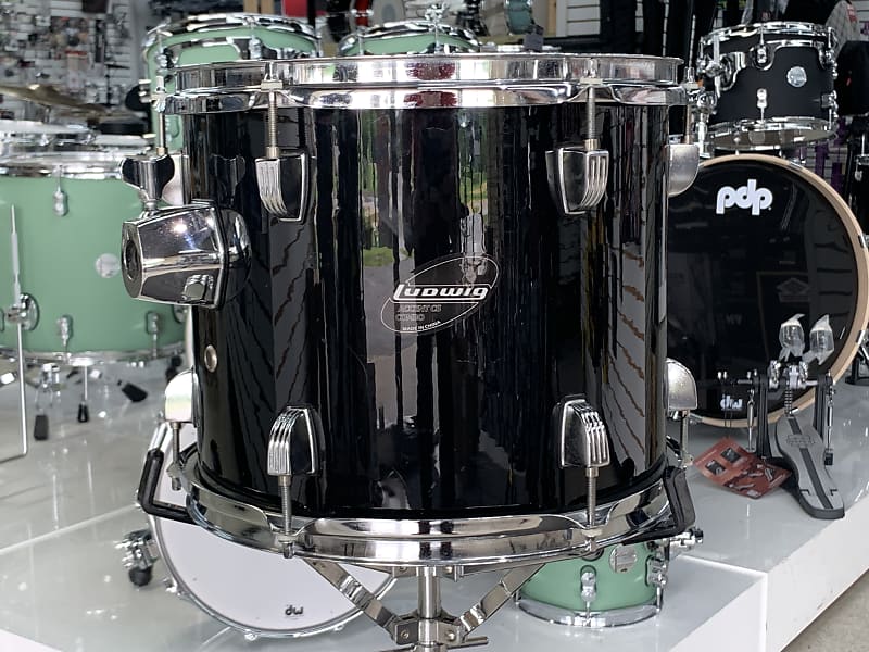 Ludwig Accent CS Combo 12x8 Jet Black Rack Tom Drum with Mounting Bracket and Chrome Hardware image 1