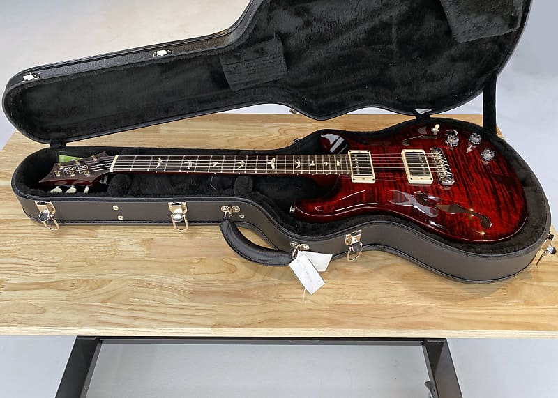 PRS Core Hollowbody II Piezo in Fire Red Wrap Burst w/Case image 1