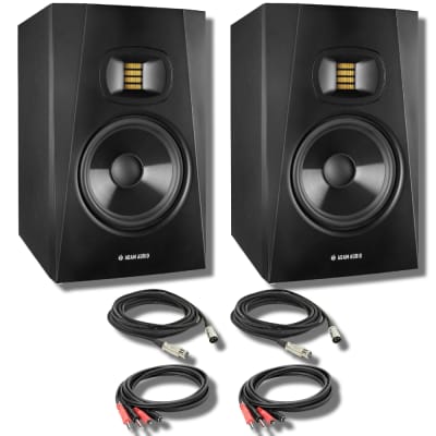Adam Audio T5V Studio Monitor (Pair) with Professional Grade XLR Cables, Stereo Interconnect Cables and StreamEye Polishing Cloth image 3